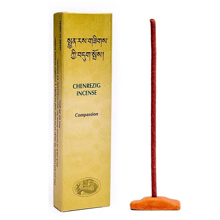 Természetes tibeti illatos pálcikák készlete - Csenrezig Együttérzés, Együttérzés és Érzelmi Megtisztulás Rituáléja