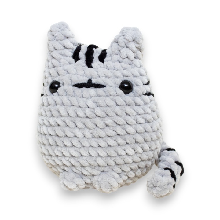 Jucarie crosetata din fir de plus, Pusheen, Mirinka, realizata manual, 14 cm