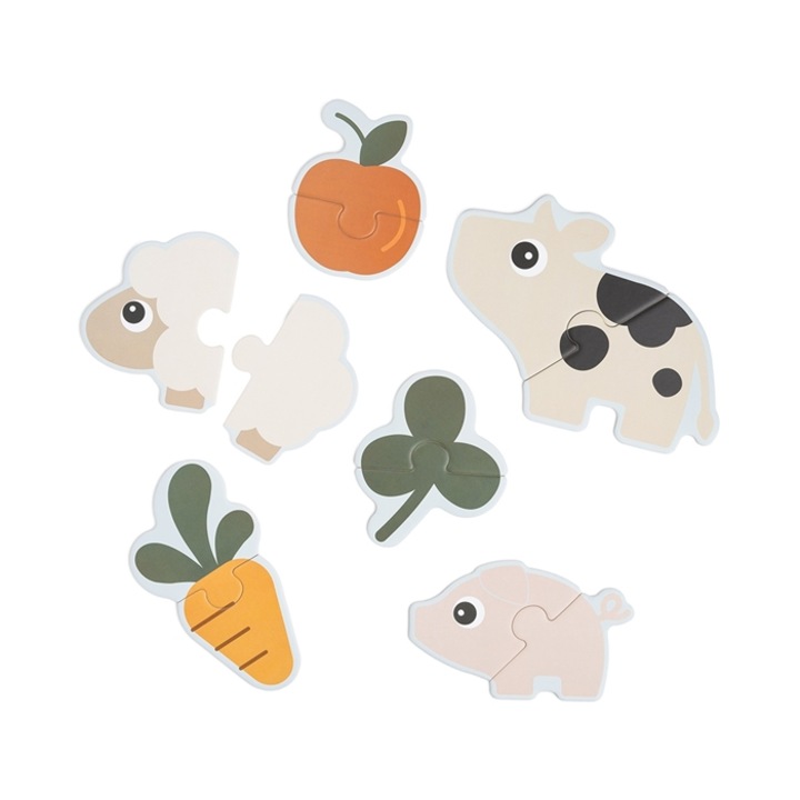 2 elemes puzzle, Szarvasok által készített, Apró Farm, 6 kép, 20x14,5x5cm