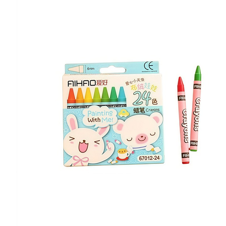 Set 24 creioane cerate mini, culori mixte, pentru calatorii, petreceri si activitati creative copii – QiFeng™