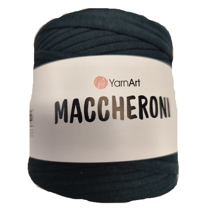 Fir textil Yarn Art Maccheroni, bumbac reciclat, culoare petrol, 110 m