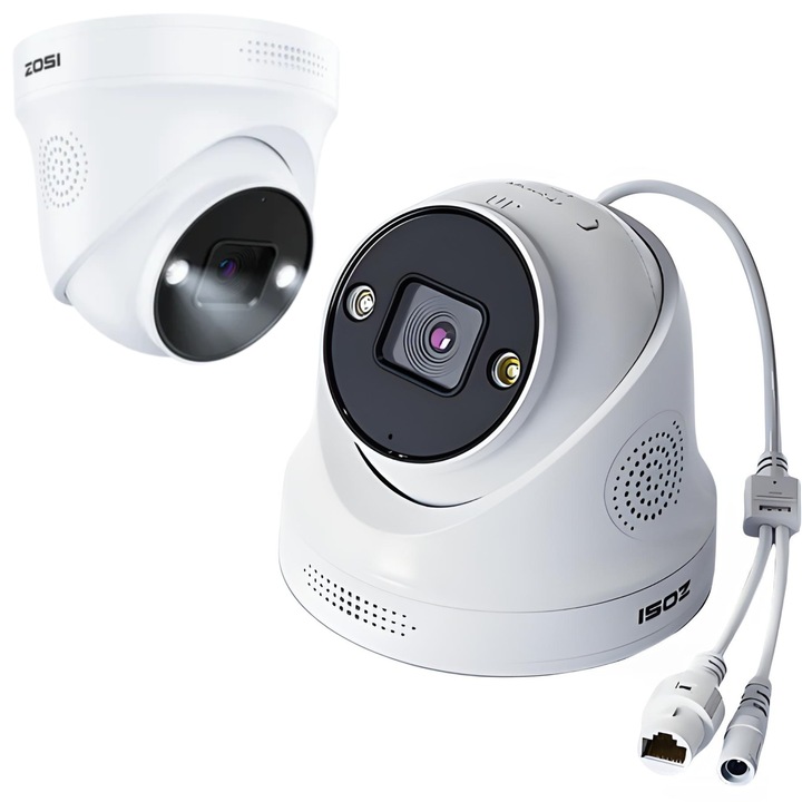 Camera Dome IP Zosi C225 5MP Nocturn Color, Zoom 4x, Alimentare PoE, IP66