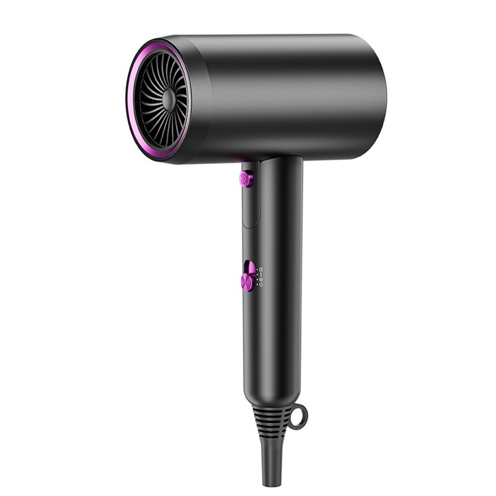 Преносим сешоар VU-TEK StylePro, 2400W, Технология с отрицателни йони, 3 степени на скорост и температура, Функция студен въздух, Металик сив