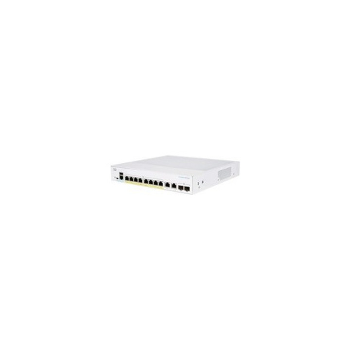 Comutator Cisco CBS250-8P-E-2G, 8xGbE RJ45, 2xRJ45/SFP combo, fara ventilator, PoE+, 67W - REFRESH