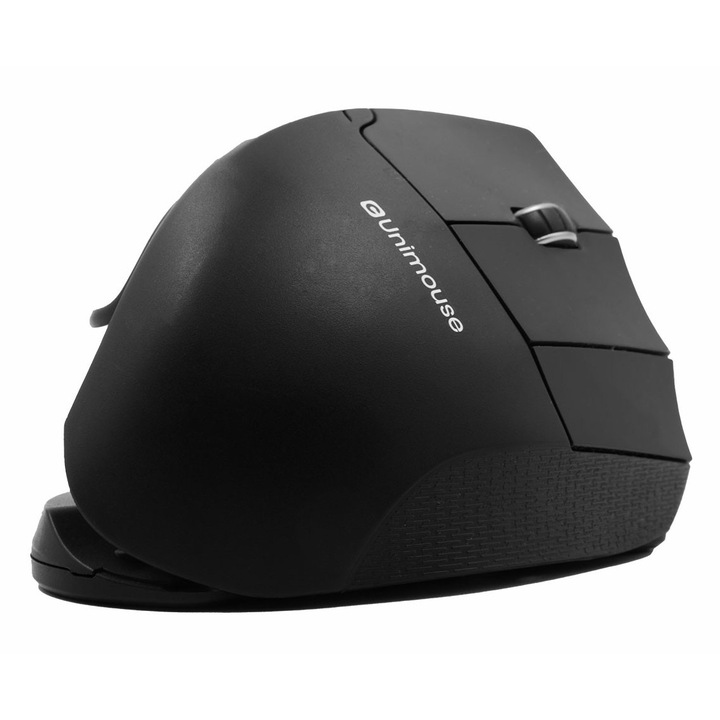 Contour Design Unimouse ergonomikus egér, 4000 DPI, vezeték nélküli RF + USB Type-A, fekete, 7 gomb