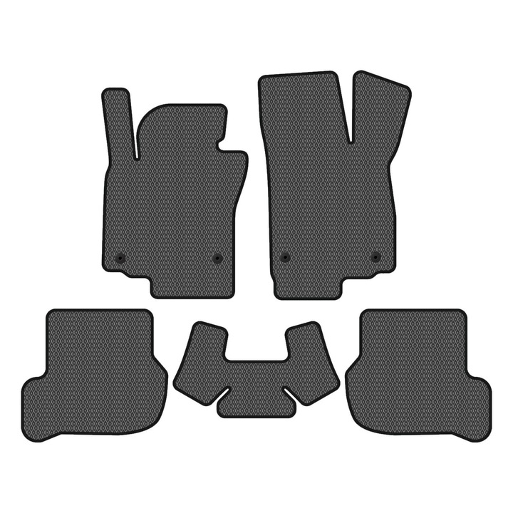 Set Covorase Auto dedicate Volkswagen Scirocco III (2008-2013) Hatchback all seasons perfect compatibile, 5 piese, Negru / Gri