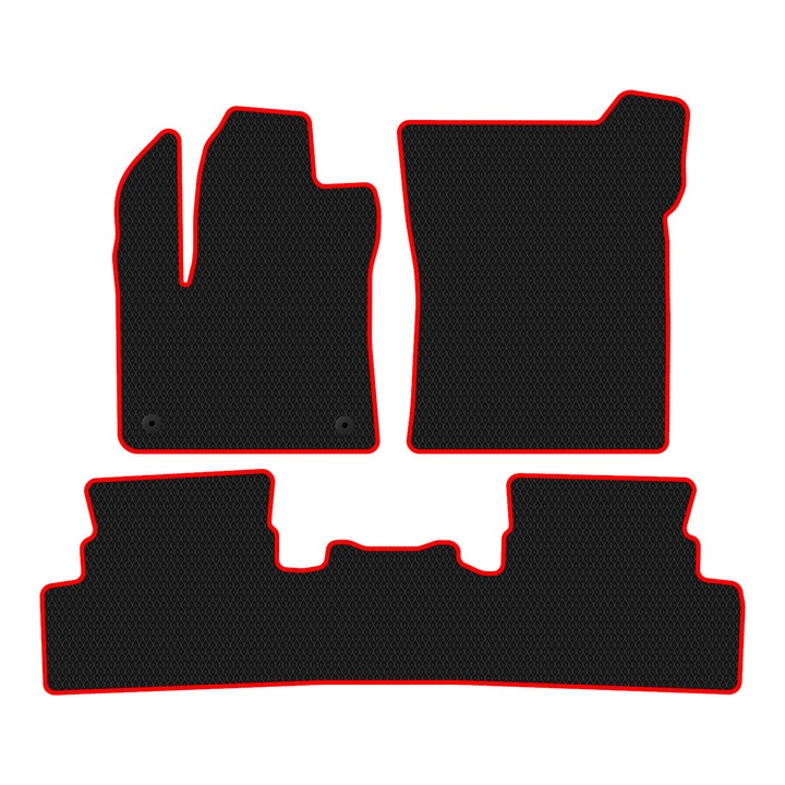 Set Covorase Auto dedicate Peugeot 3008 II (2020-…) SUV all seasons perfect compatibile, 3 piese, Rosu / Negru