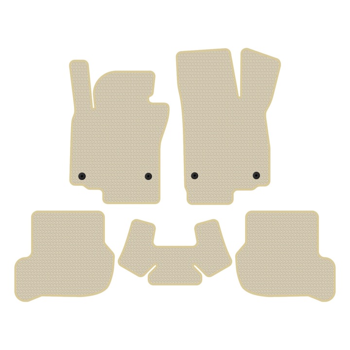 Set Covorase Auto dedicate Volkswagen Scirocco III (2008-2013) Hatchback all seasons perfect compatibile, 5 piese, Bej Deschis