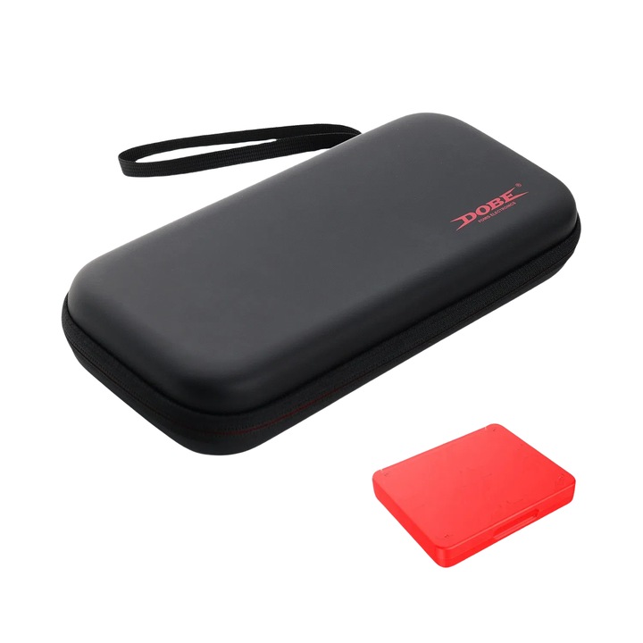 Nintendo Switch 2 hordtáska, DOBE, játékkártya-tároló dobozzal, fekete