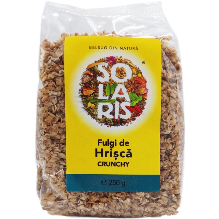 Fulgi de Hrisca crocanti, 100% naturali, fara zahar, aditivi sau conservanti, 250g, Solaris Plant