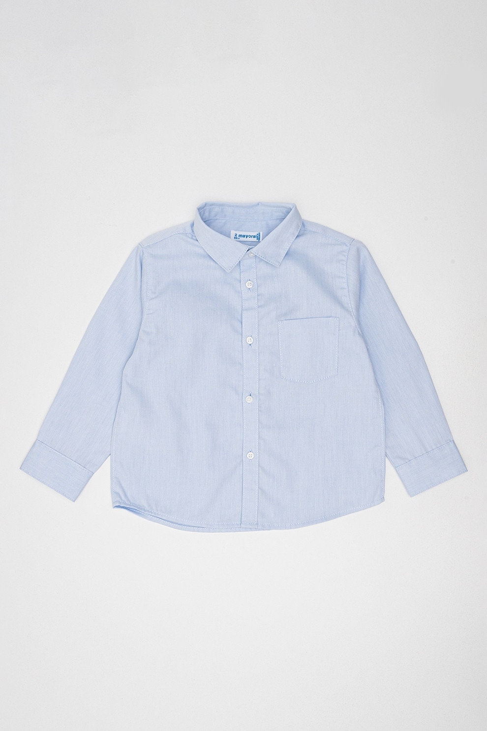 Mayoral, Camasa de bumbac cu buzunar pe piept, Albastru azur, 128 CM