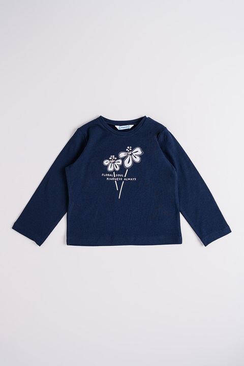 Mayoral, Bluza cu broderie si text, Bleumarin