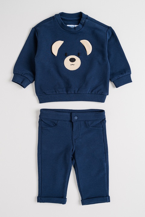 Mayoral, Set de bluza de trening si pantaloni din amestec de bumbac - 2 piese, Bleumarin