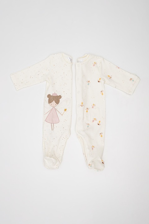 Mayoral, Пижама тип ританки с принт - 2 части, Слонова кост/Пастелнорозов/Светлокафяв