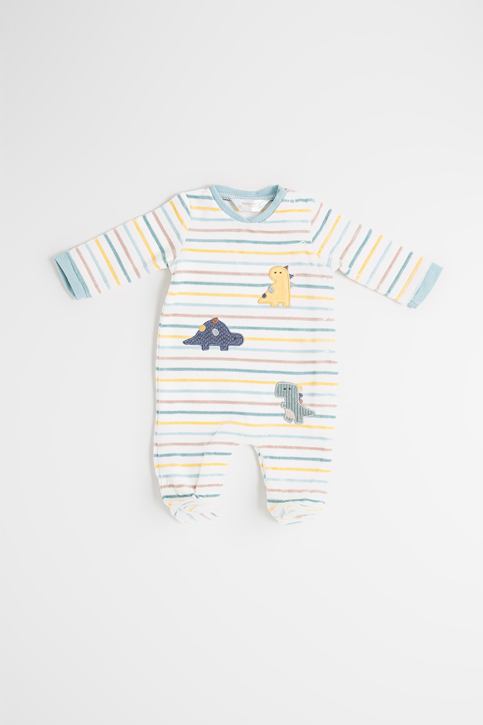 Mayoral, Salopeta de pijama de plus, Verde, Galben, Alb murdar, 75 CM