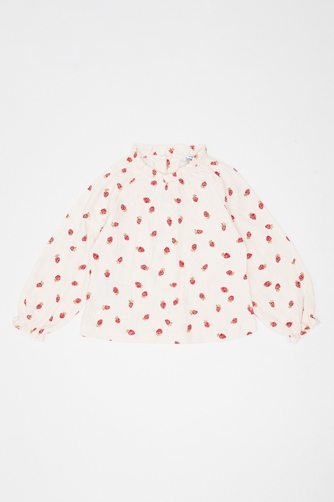 Mayoral, Bluza texturata cu volane, Rosu/Alb