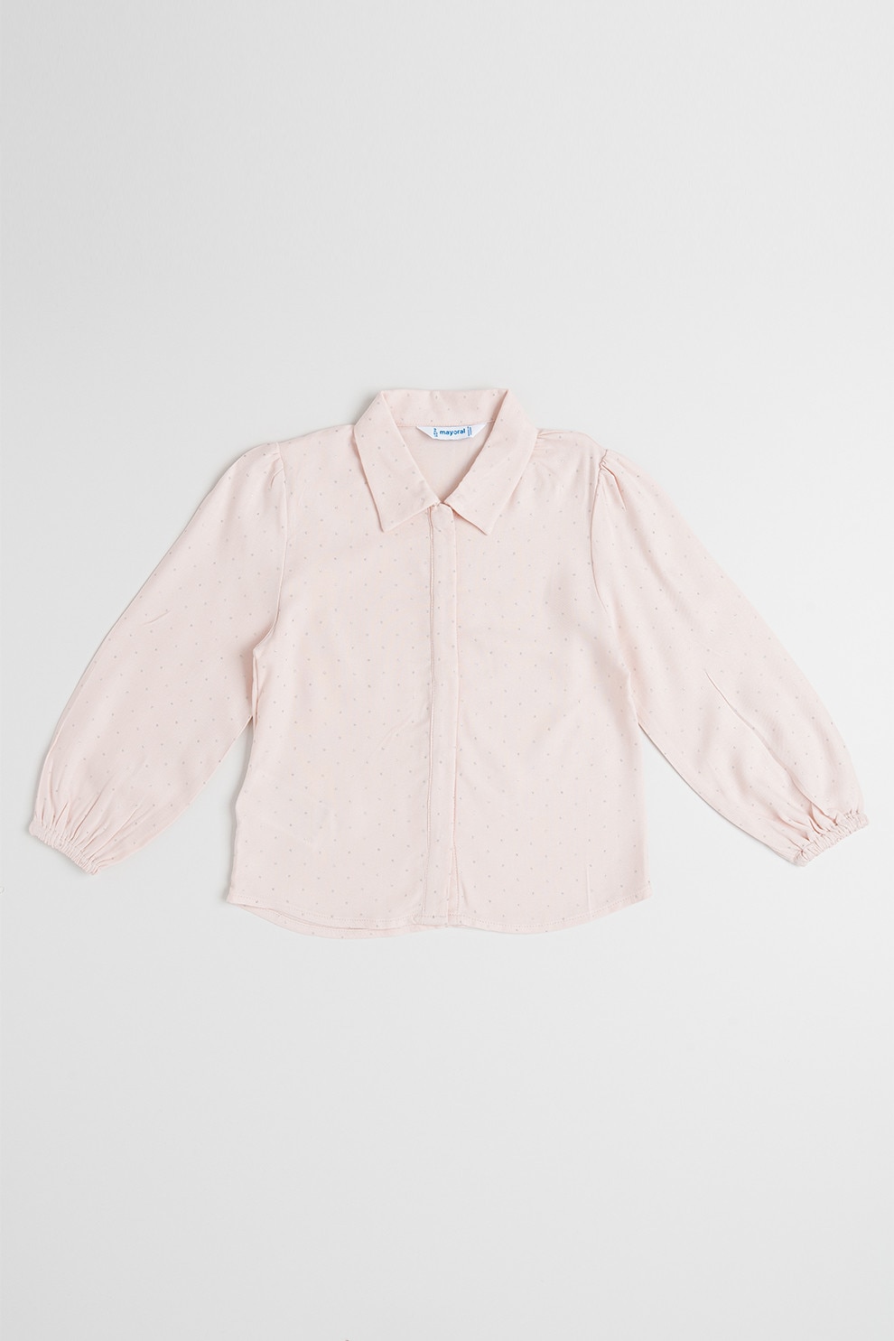 Mayoral, Camasa cu model stralucitor, Roz pastel, Argintiu, 134 CM