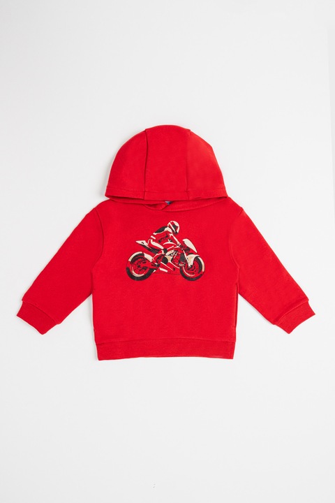 Mayoral, Hanorac cu design grafic, Rosu inchis/Maro camel