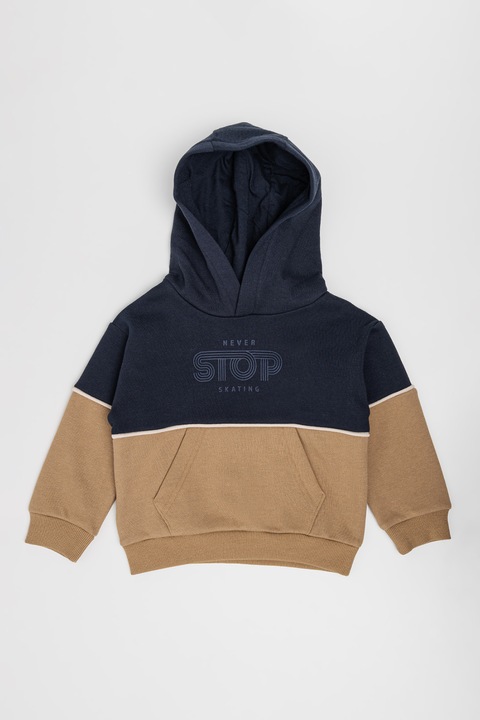 Mayoral, Худи с цветен блок, Кафяв/Тъмносин