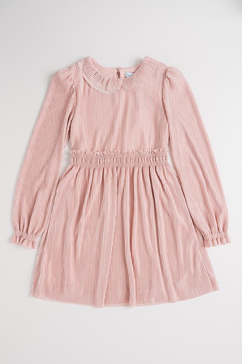 Abel & Lula, Rochie evazata cu guler Peter Pan, Roz prafuit