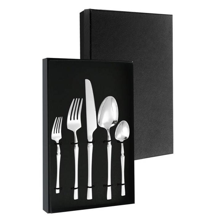 Set 40 tacamuri, KUSPOAL, Inox, Pentru 8 persoane, Argintiu