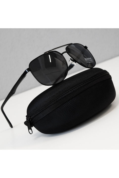 Ochelari de soare polarizati Aviator - C1RB/PV0186, UV400, stil clasic, elegant, Negru intens