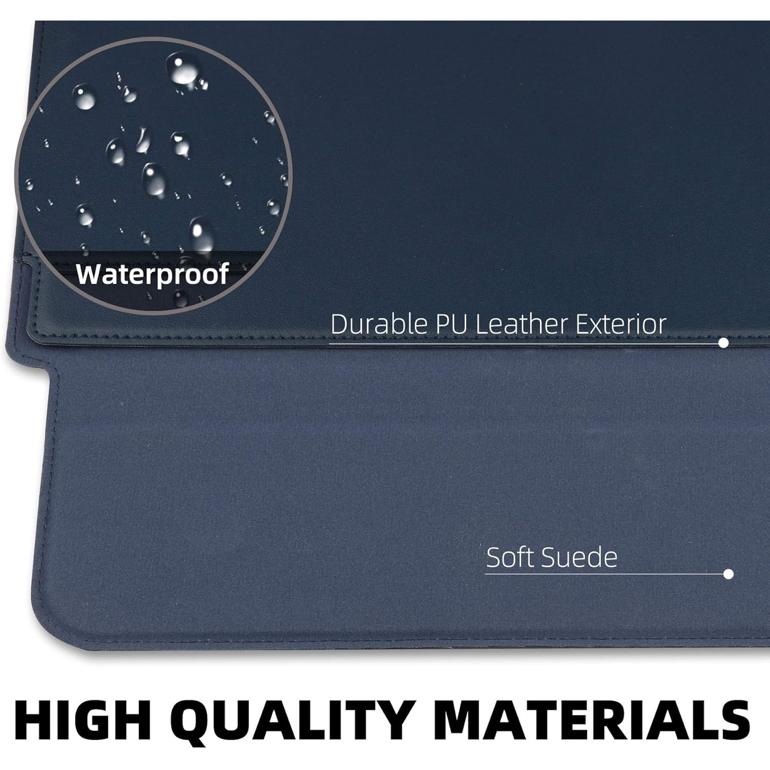 Husa/Carcasa Laptop 15/16 inch, Piele PU Eco, Compatibila MacBook Air 15 (M2 M3), MacBook Pro 16, Dell XPS 15, Lenovo ThinkPad X1 Extreme, Asus ZenBook 15, cu Suport Pliabil, Protectie, Albastru