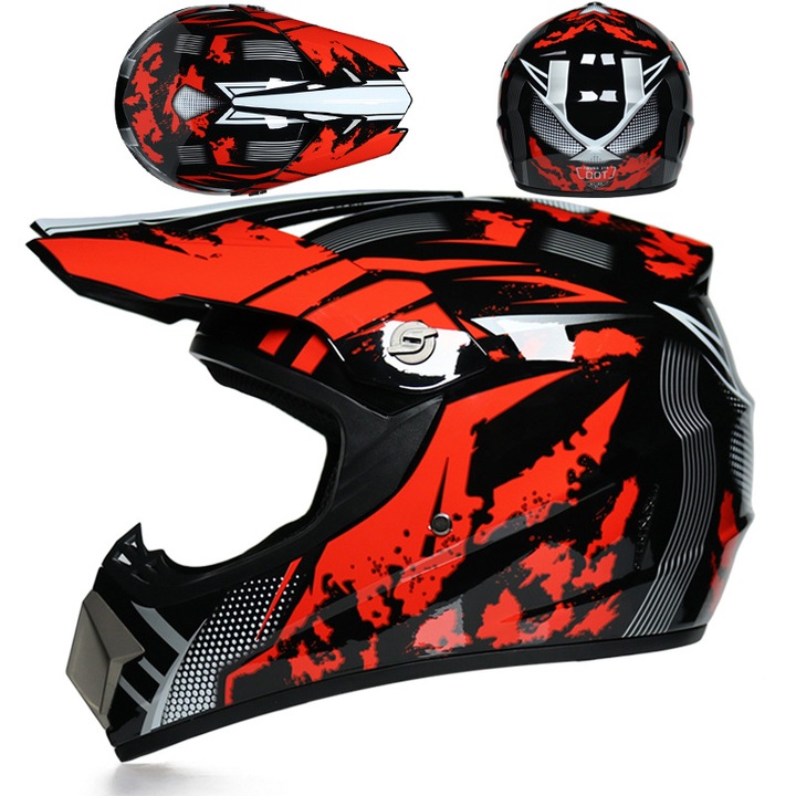 Casca motocross pentru tineri, detasabila, ventilata, M