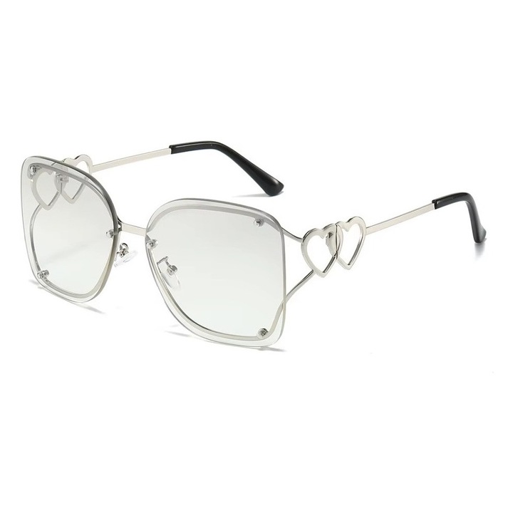 Ochelari de Soare REDZ Accessories, Patrat, Gri, UV400, 5.8x6.1cm