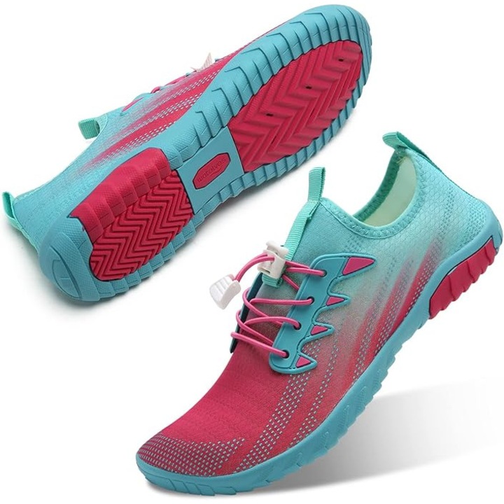 Pantofi confortabili de apa, elastici, maleabili, cu talpa antialunecare, albastri cu roz, Albastru