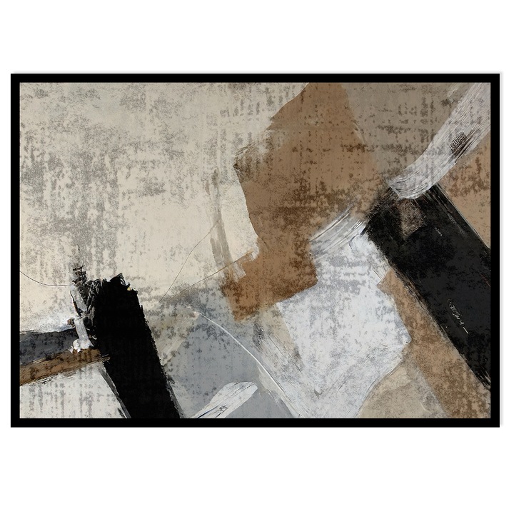 Картина PoStar, 53x73 см, черна рамка, минималистичен дизайн, бежов цвят