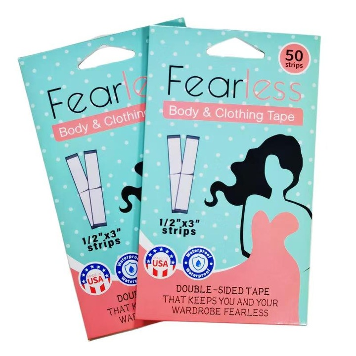 Set 2 Pungi Banda Dublu Adeziva pentru Haine, Transparenta, Aderenta Puternica, de Unica Folosinta, pentru Fixarea Gulerelor, Decolteurilor si Rochiilor, Accesoriu Vestimentar Fashion pentru Femei, Ideala impotriva Deschiderilor Involuntare