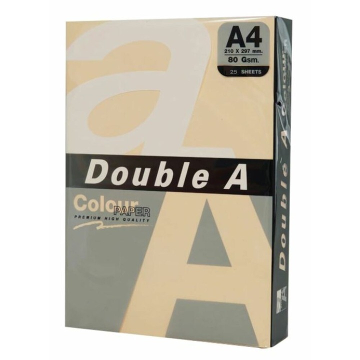 Hartie color pentru copiator A4 Double A gold intens, 80g/mp, 25coli/top