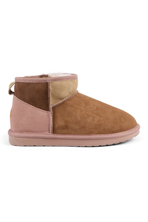 Emu, Ghete slip-on de piele intoarsa cu model colorblock, Caramel/Roz prafuit/Bej deschis