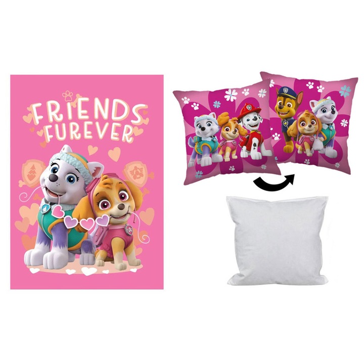 Mancs Őrjárat polár takaró, párnahuzat és párna szett 3 db-os (Friendship Fun)