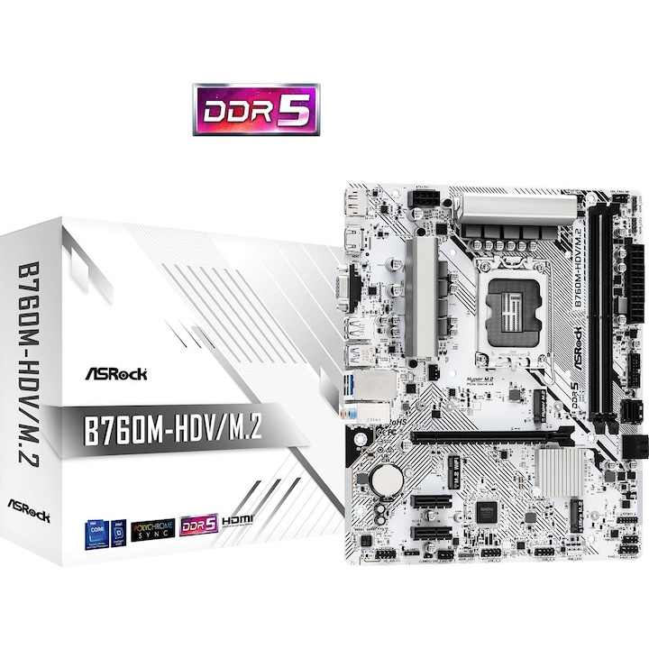 ASRock B760M-HDV/M.2, 225200, Alaplap