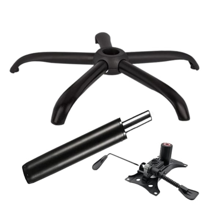 Set placuta balans metalica 25 x 15 cm, baza 64 cm si cilindru piston, gaz, pentru scaune birou, negru, 35 cm