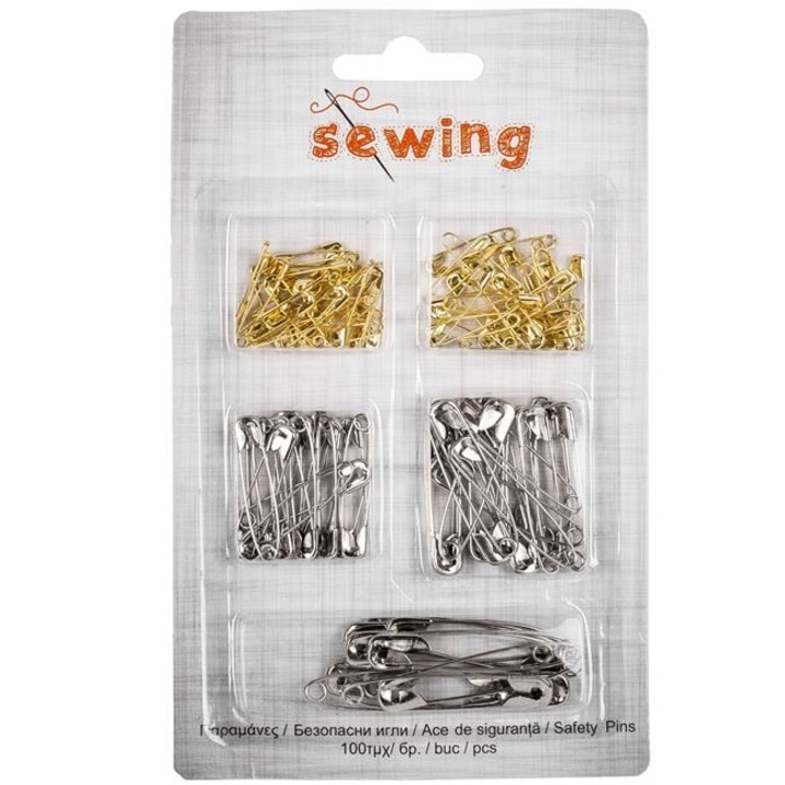 Игли за безопасност (различни размери) – 100 бр