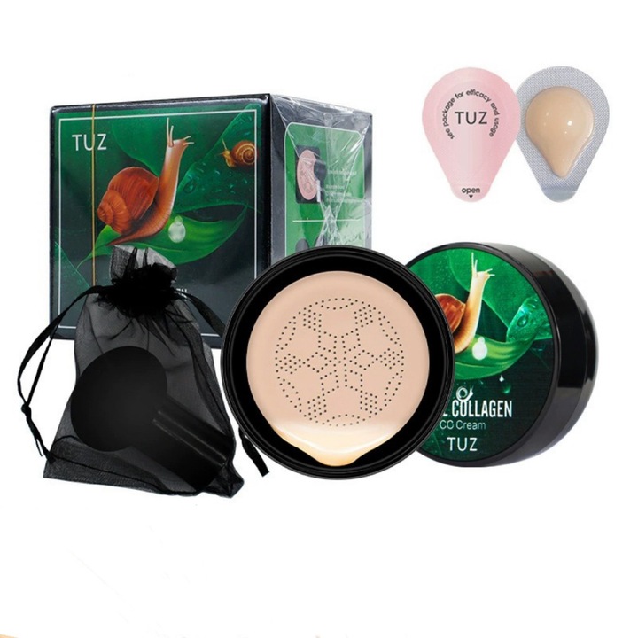 BB Crema Corectoare pentru Ten, Cu pensula de machiaj, cu Efect de Matifiere si Acoperire Naturala, Machiaj usor, Potrivit pentru incepatorii in machiaj，Natural Color