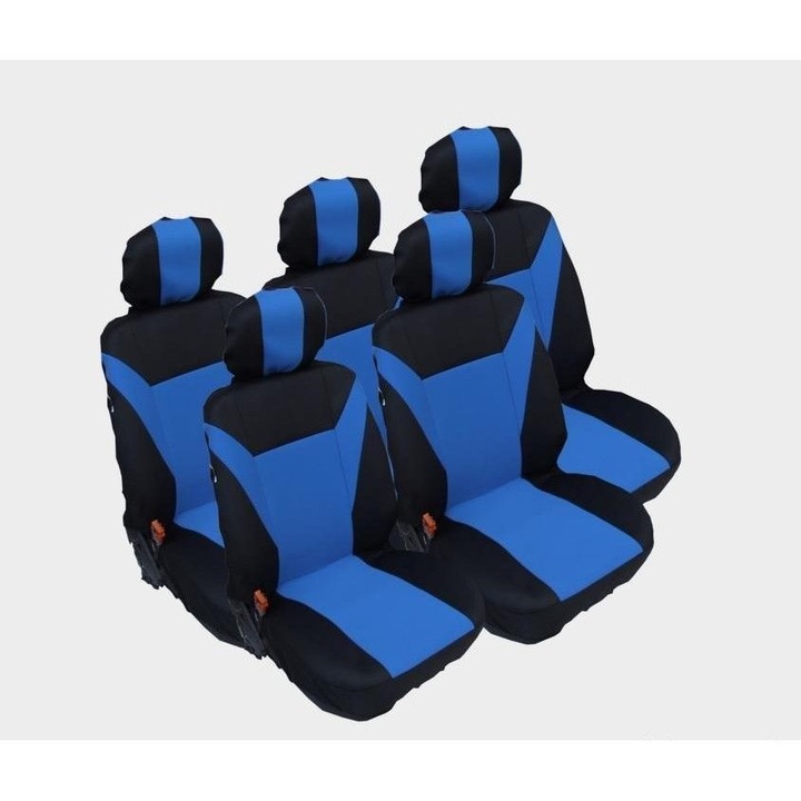 Калъфи за седалки, Тапицерия за автомобил модел ford smax cmax vw touran sharan toyota corolla verso, Син цвят, 5 броя