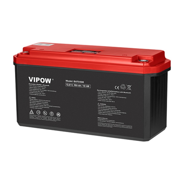 LiFePO4 батерия с Bluetooth функция, Vipow BAT0498