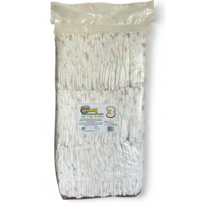 BO-GI Family Prémium Midi pelenka, 3-as méret, 5-9 kg, 90 db