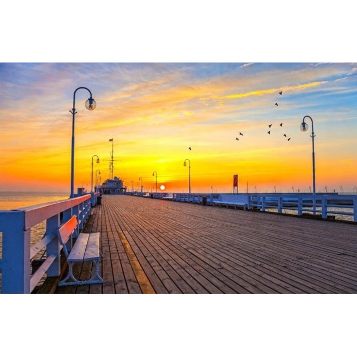 Set diamentat Norimpex, apus pe ponton, 40x30cm, creativitate, relaxare