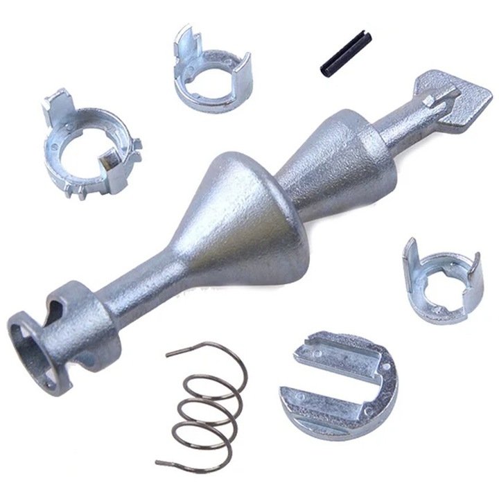 Techstar autóajtózár javítókészlet, kompatibilis a BMW 3-as sorozat E90 E91 E92 E93 modelljeivel, Első bal vagy jobb oldali agy, 7 darabos, fém, ezüst