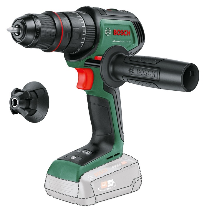 Акумулаторна ударна бормашина Bosch AdvancedImpact 18V, 2 скорости, 82Nm, 0.9кг