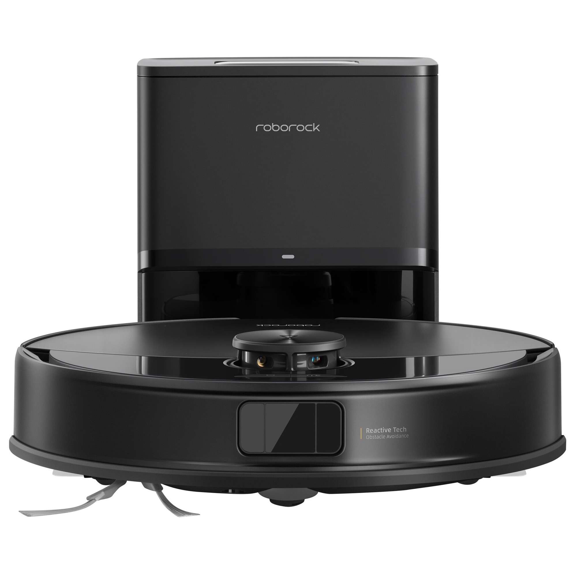 Robot de curatare, Roborock Q10 VF+, negru, 35.3x35.3x9.9cm, cu functie de mopare, statie de incarcare si golire automata