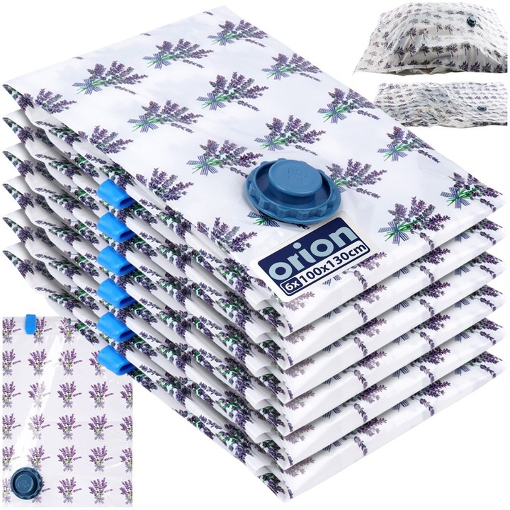Set 6 Sacii De Vid, Orion, 130x100 cm, Multicolori, Rezistenti, Functionali, Practici, Parfumati Cu O Usoara Aroma De Lavanda