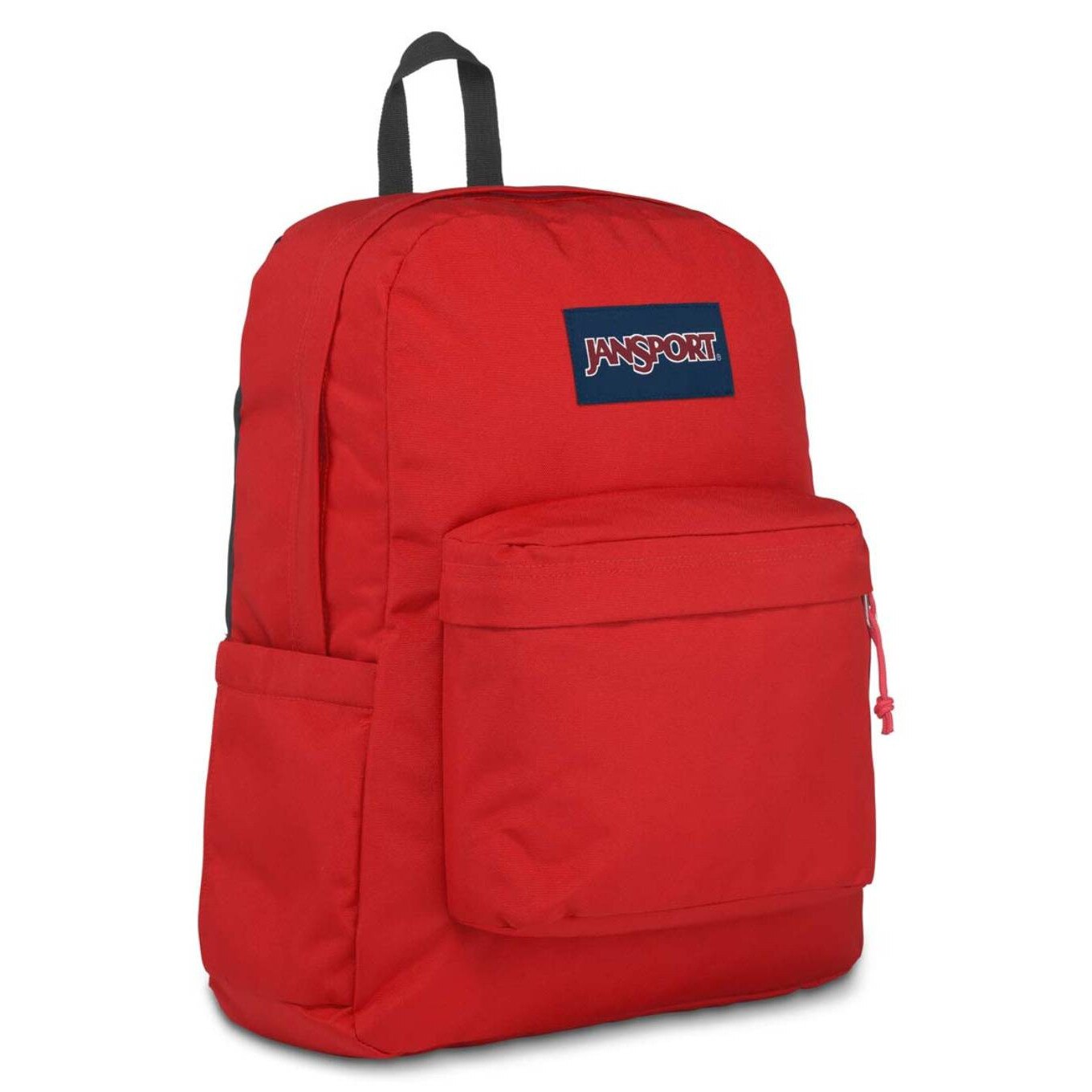 Rucsac laptop JanSport, SuperBreak Plus, rosu, compartiment 15", buzunar lateral pentru sticla de apa
