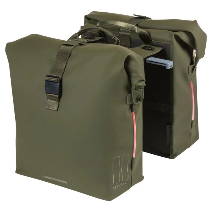 Чанта за багаж Basil SoHo Nordlicht MIK, 41л, зелена, 31x13x37см