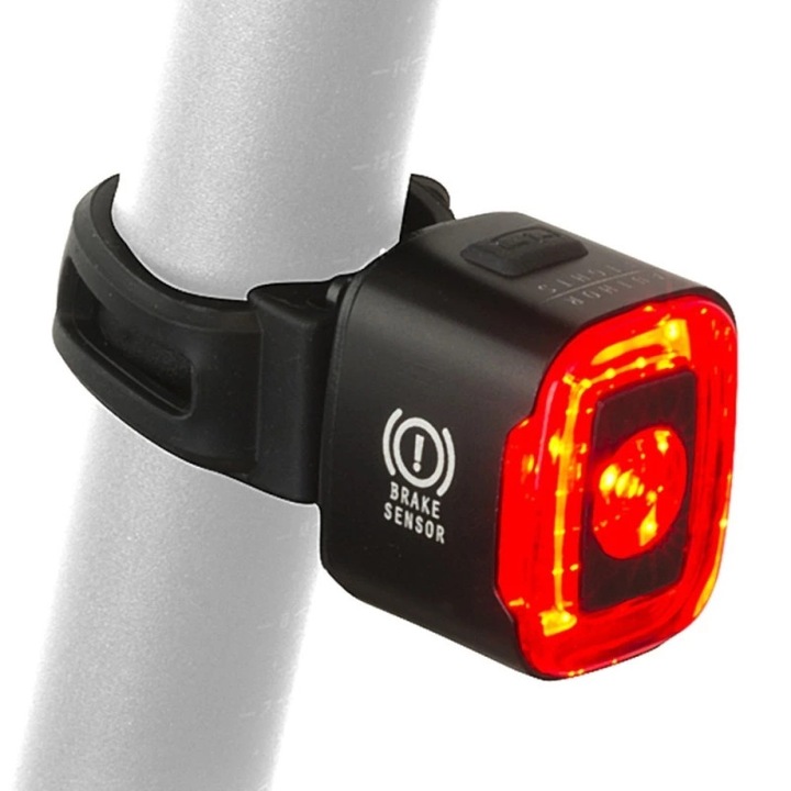 Задна лампа Author Cubus 70 lm, 9 режима, черна, USB зареждане